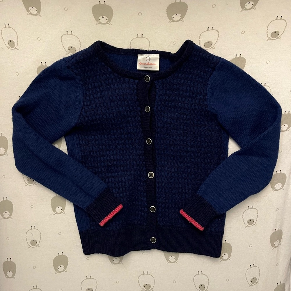 Hanna Andersson 100% Wool Cardigan Sweater - size 110